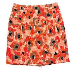 Ann Taylor Womens red pink poppy pencil skirt Size 10P